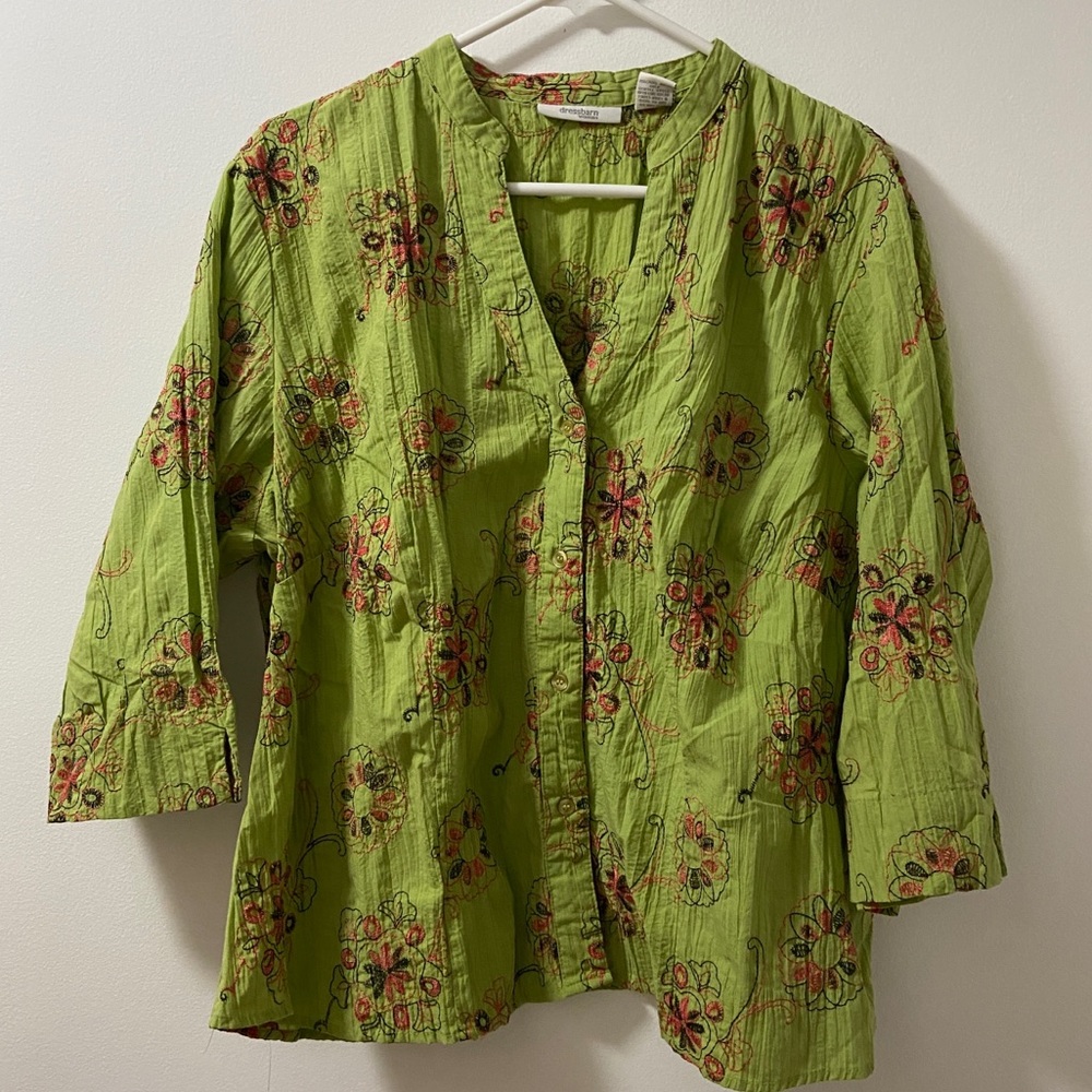 Dressbarn 3/4 sleeve button down blouse